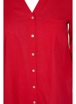 Bluzka z 3/4-length rekawami i guzikami, Chinese Red, Packshot image number 2