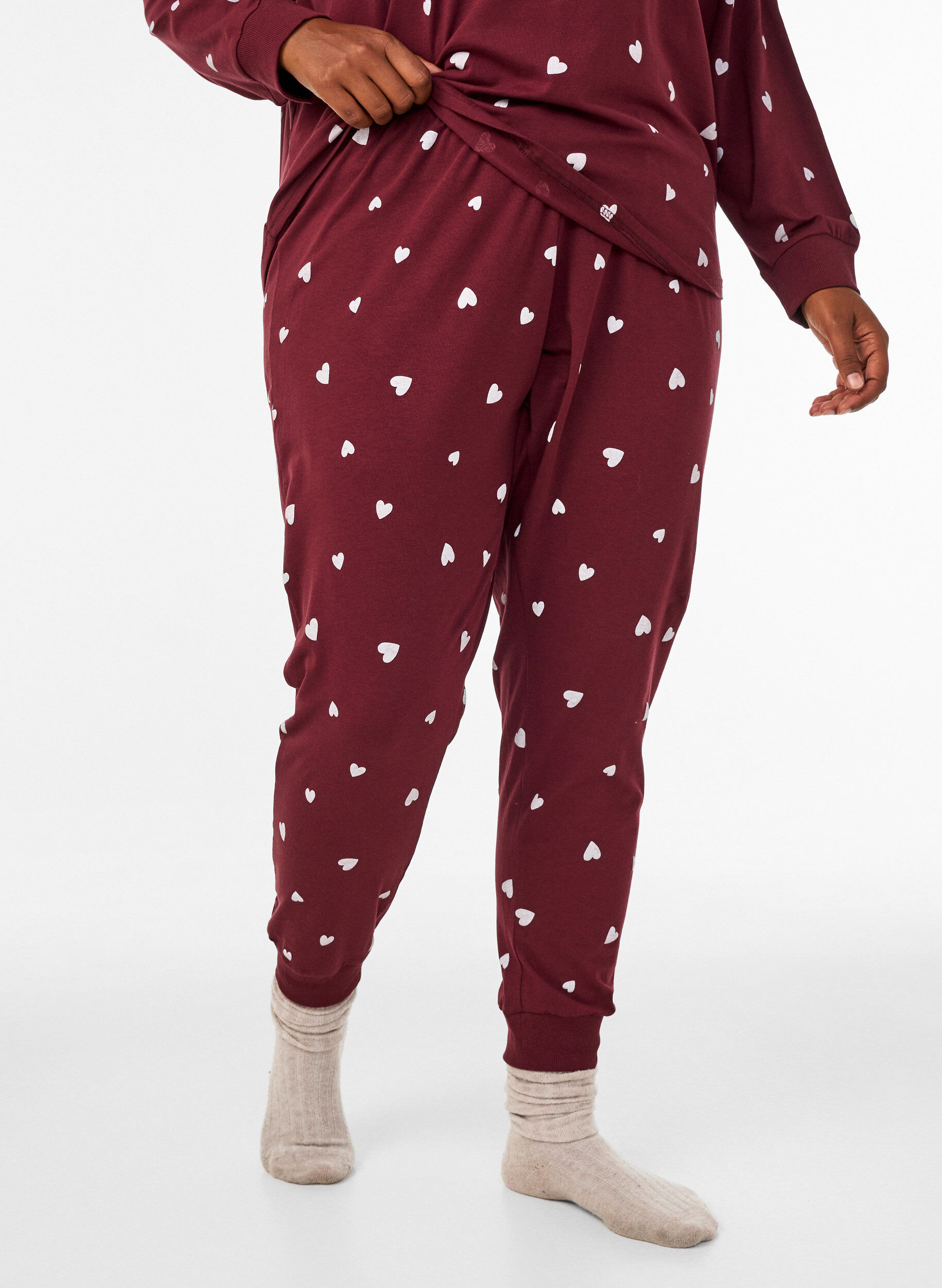 ZizziDrukowane spodnie pizamowe, Czerwony, Model image number 2