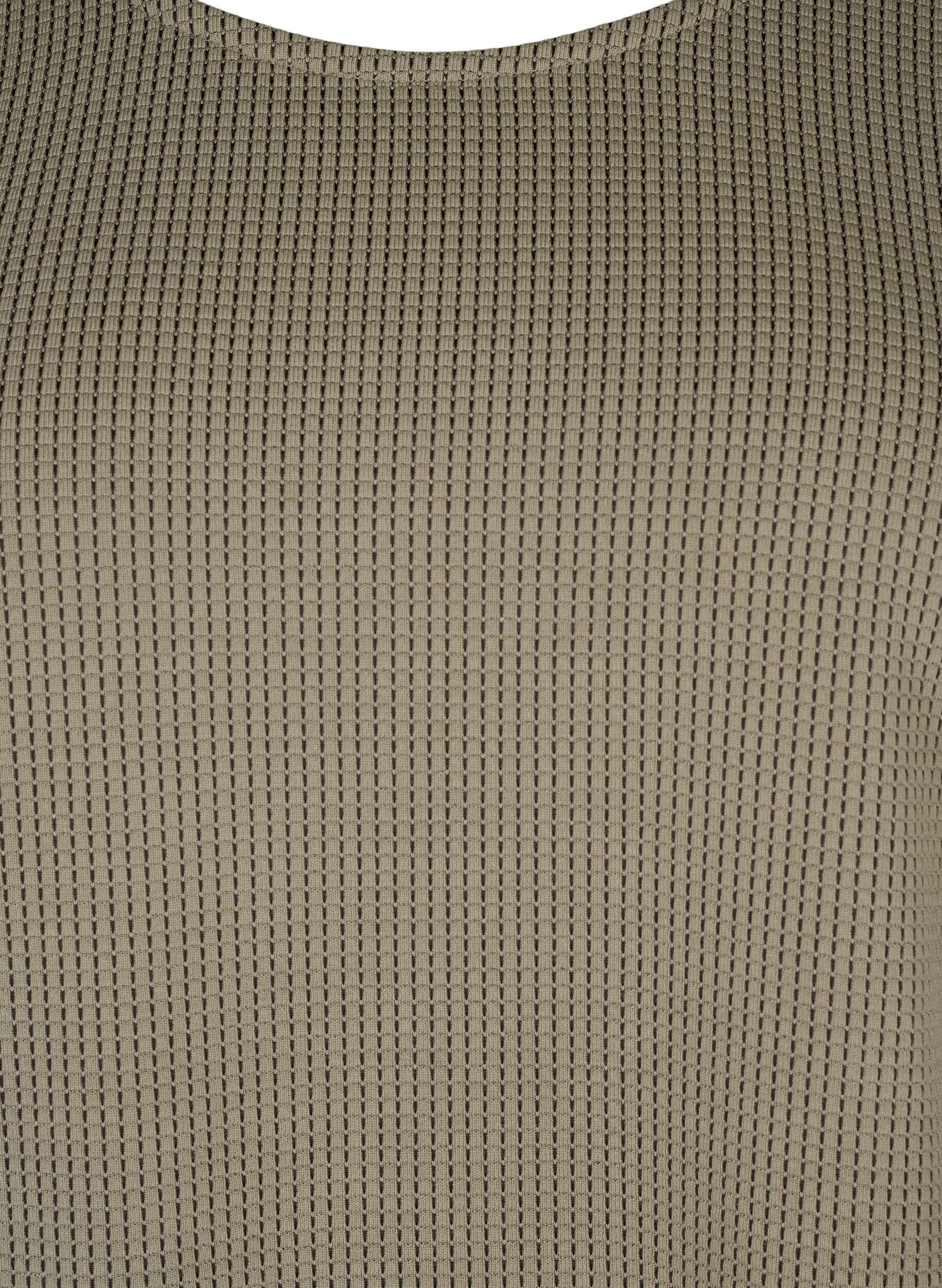 Zizzi Teksturowana trapezowa bluzka, Greige, Packshot image number 2