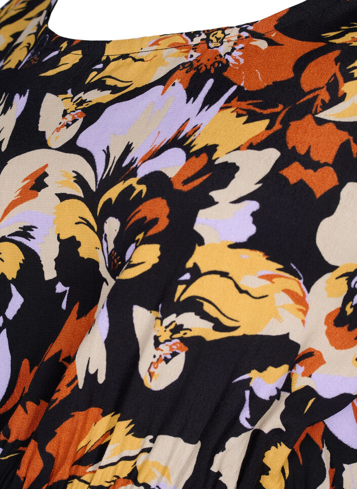 Wiskozowa bluzka ciazowa z kwiatowym nadrukiem, Black Flower AOP, Packshot image number 2