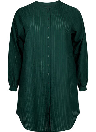 Dluga wiskozowa koszula z wzorem w paski, Scarab, Packshot image number 0