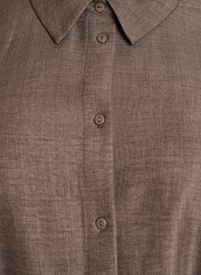 Sukienka koszulowa do kolan z wiazanym paskiem, Brązowy, Packshot image number 2