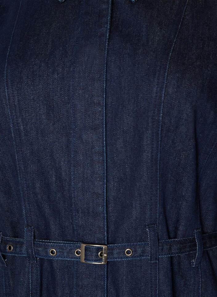 Sukienka z denimu z pasem i 3/4-sleeves, Niebieskie, Packshot image number 2