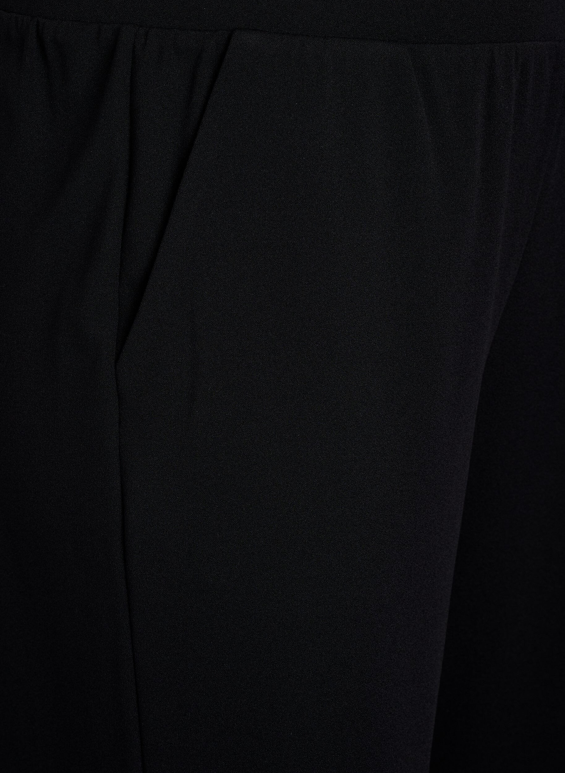 Zizzi Spodnie 3/4 o luznym kroju z wysokim stanem, Czarne, Packshot image number 2