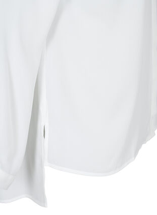 Jednokolorowa koszula z dekoltem w szpic, Bright White, Packshot image number 3