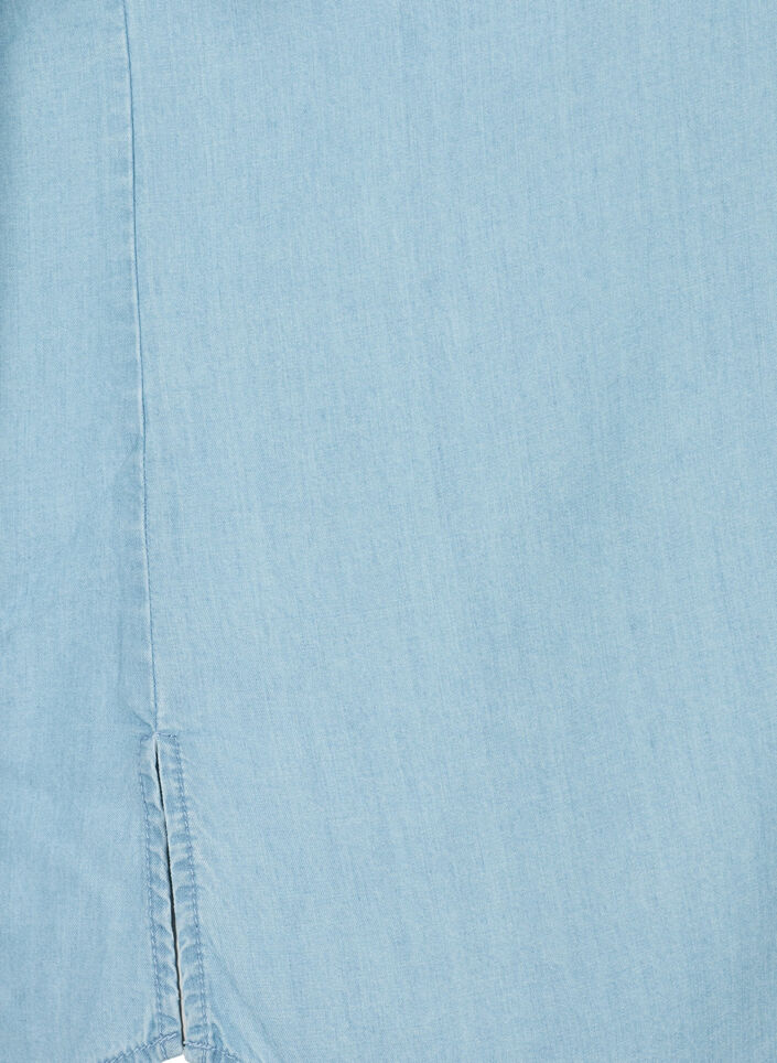 Koszula z lyocellu (TENCEL™) z krótkim rekawem, Light blue denim, Packshot image number 3