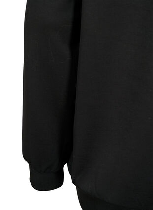 Bluza z dekoltem w szpic i kieszenia, Black, Packshot image number 3