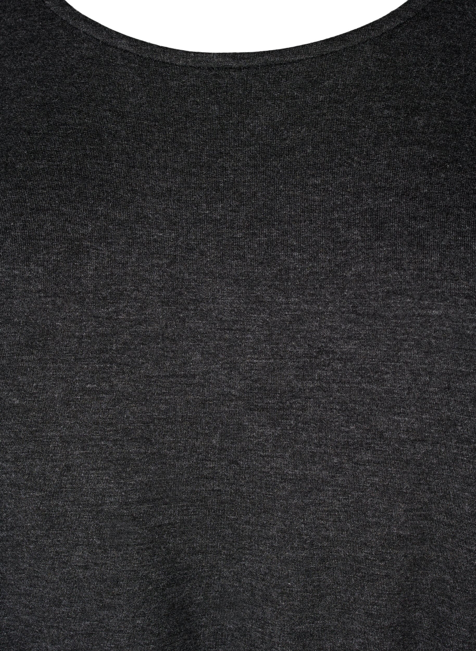 Zizzi Kr&oacute;tka sukienka z dzerseju z wiazanym paskiem, Ciemnoszary, Packshot image number 2