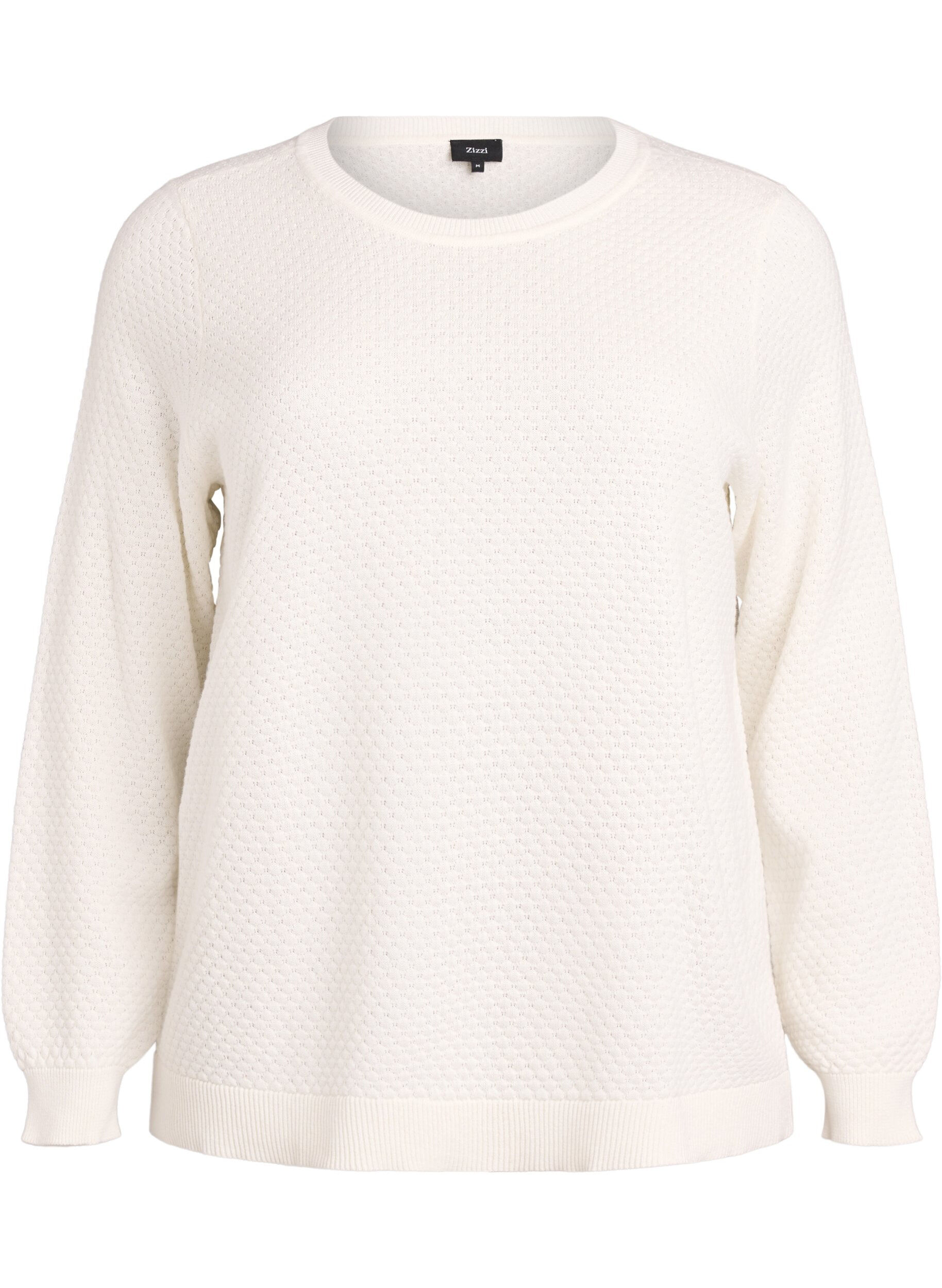 Bluzka dzianinowa z bawelny z fakturowanym wzorem