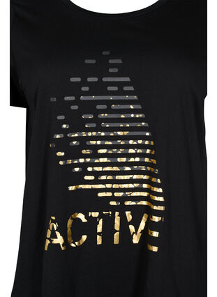 Sportowa koszulka z nadrukiem, Black gold foil logo, Packshot image number 2