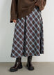 Trapezowa sp&oacute;dnica maxi w kratke, Niebieskie, Model image number 2