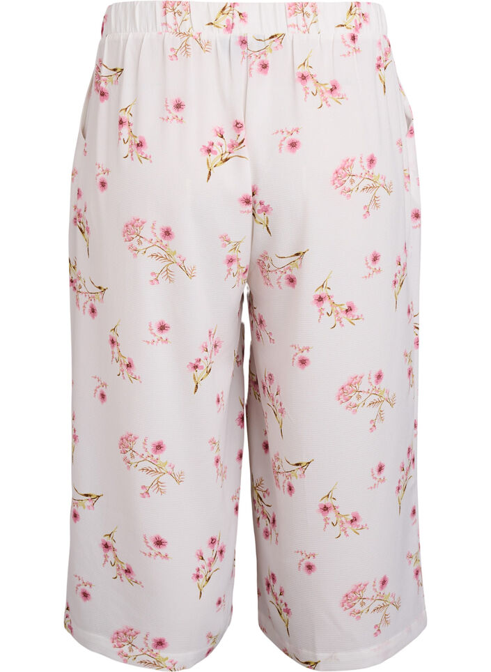 Spodnie culotte z nadrukiem, Biały, Packshot image number 1