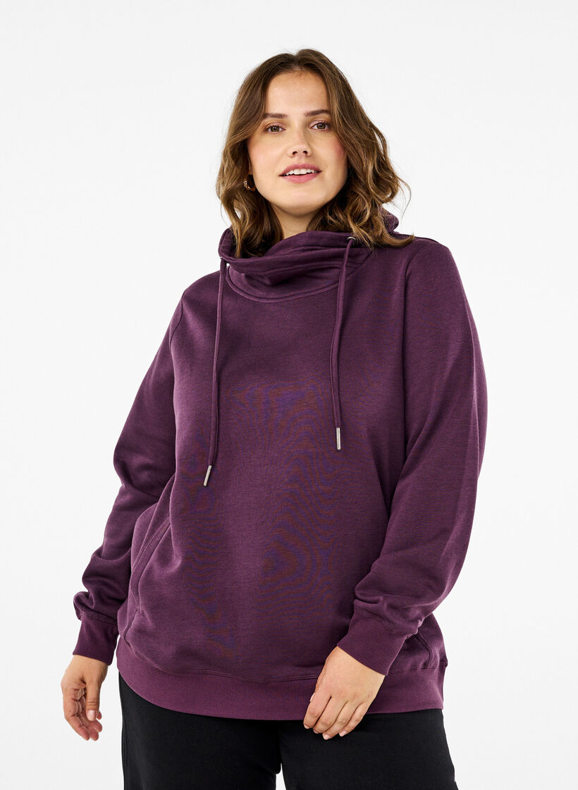 FLASH – Bluza z wysokim kolnierzem, Plum Perfect, Model image number 0