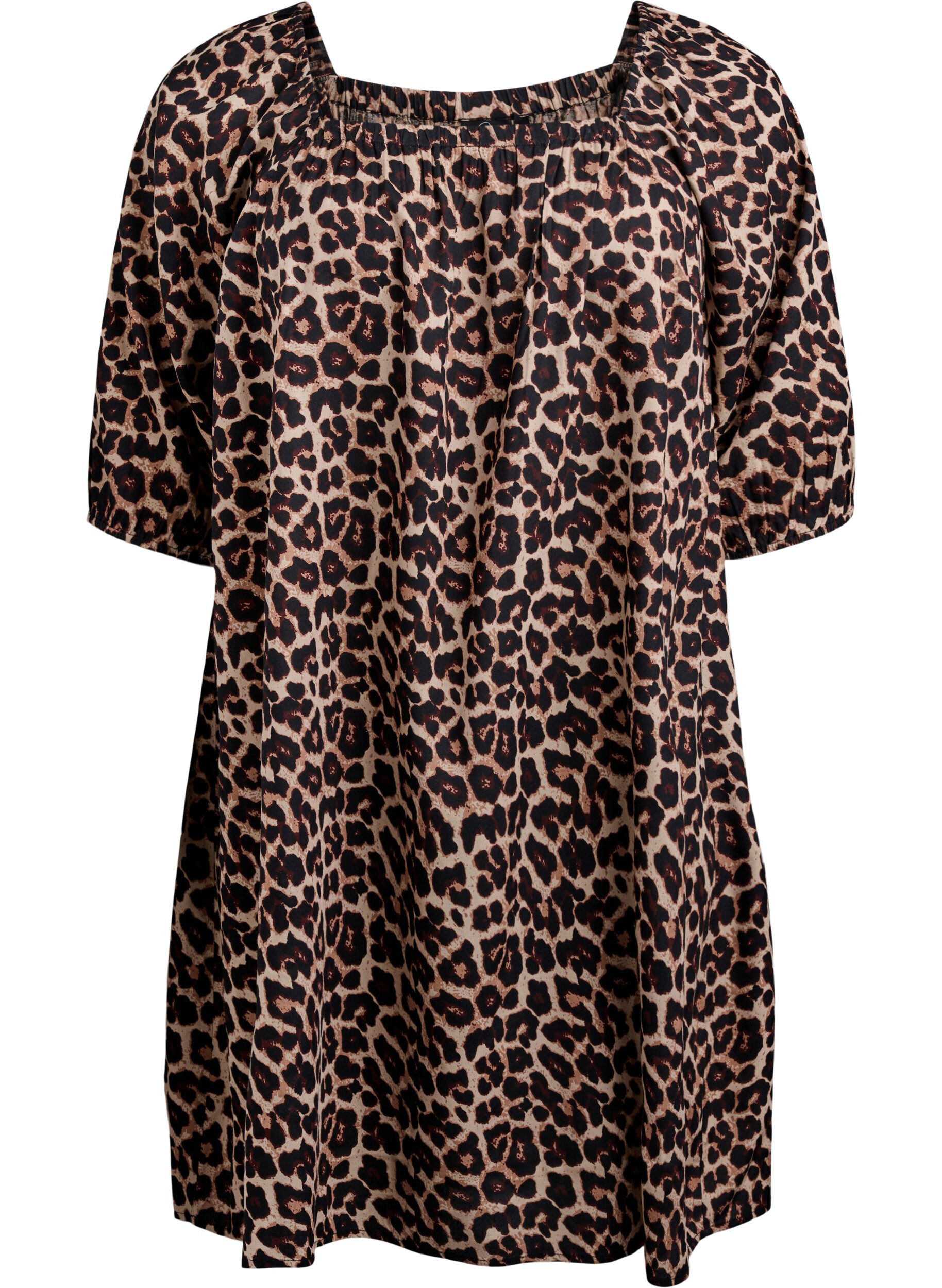 Plazowa sukienka z wiskozy z nadrukiem