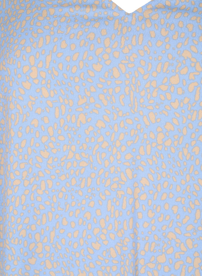 Wiskozowa bluzka z dekoltem w szpic i nadrukiem, Niebieskie, Packshot image number 2