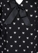 Bluzka z kokardkami i rekawami 3/4, Black White Bow, Packshot image number 2