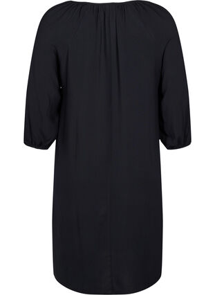 Wiskozowa sukienka z dekoltem w szpic, Black, Packshot image number 1
