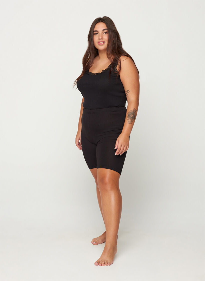 Jednokolorowe szorty rowerowe typu basic, Czarne, Model image number 1