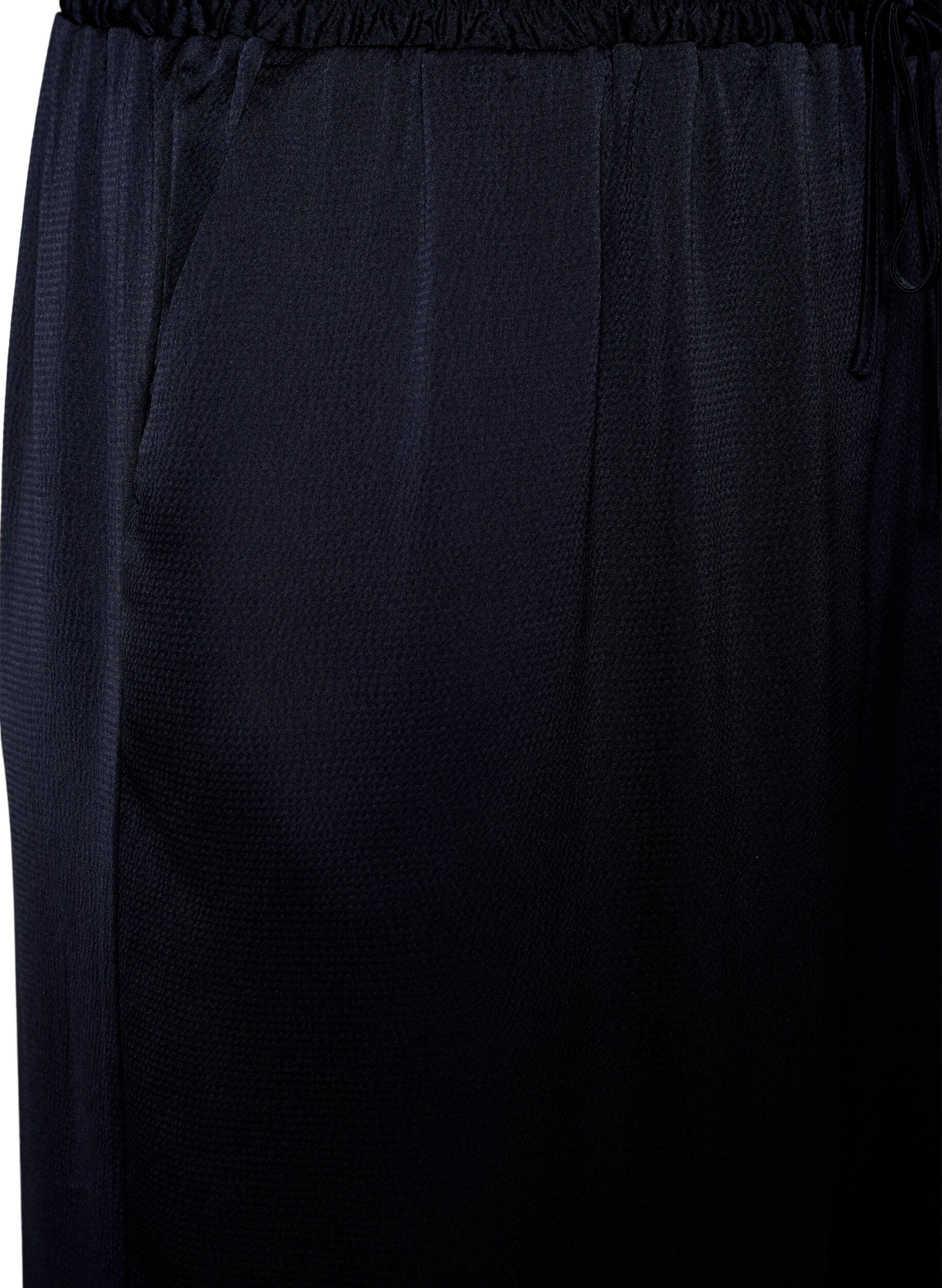 Zizzi Spodnie w stylu satynowym z szerokimi, prostymi nogawkami, Niebieskie, Packshot image number 2