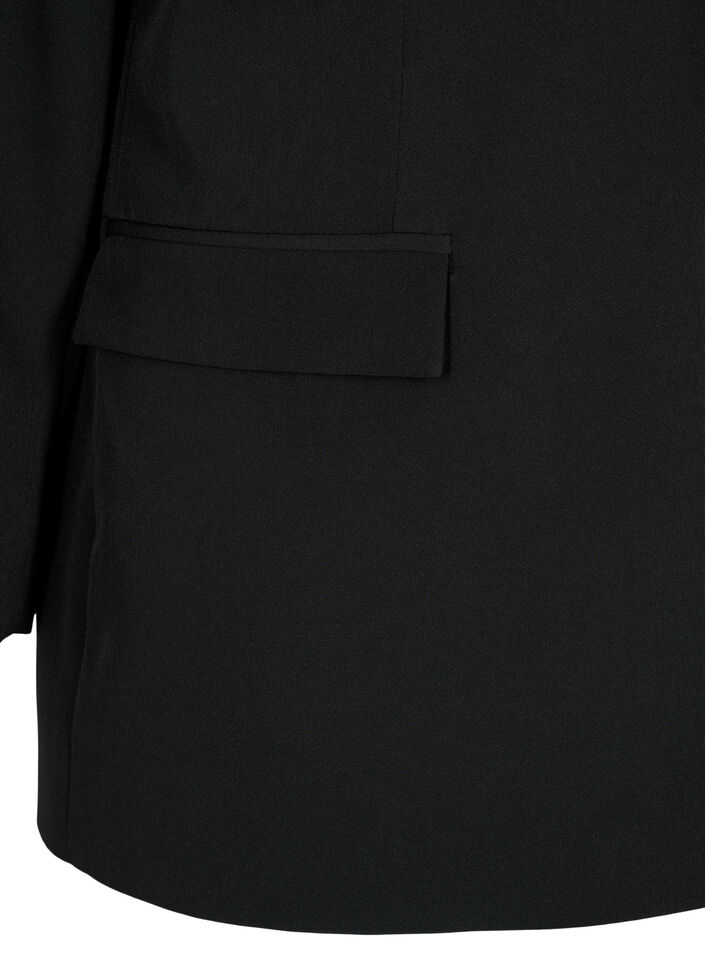 Klasyczny blezer zapinany na guziki, Czarne, Packshot image number 3