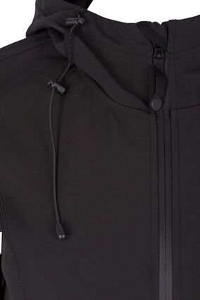 Krótka kurtka softshell z kapturem, Black, Packshot image number 2