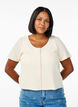 Jersey cardigan with short sleeves, Vanilla, Model image number 0