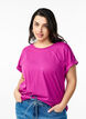 T-shirt z kr&oacute;tkim rekawem z mieszanki bawelny, Fioletowy, Model image number 0