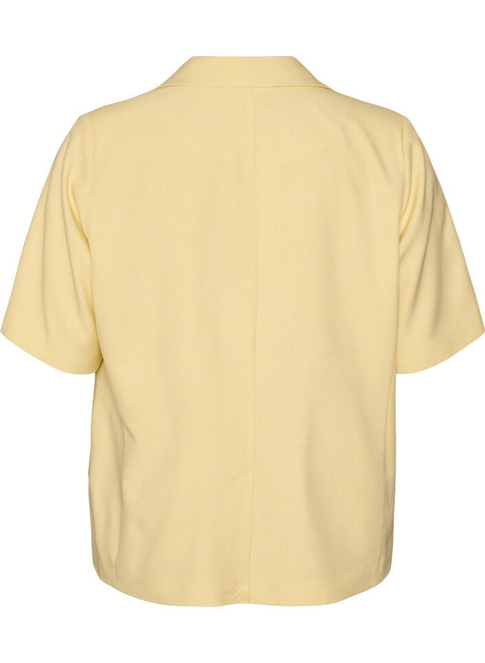 Blekitny marynarka z kr&oacute;tkim rekawem i klapami, Ż&oacute;łty, Packshot image number 1