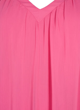  Gladki top z nietoperzowymi rekawami i dekoltem w szpic, Shocking Pink, Packshot image number 2