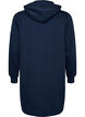 Dluga bluza z kapturem, zamkiem blyskawicznym i kieszeniami, Niebieskie, Packshot image number 1