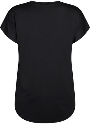 Koszulka treningowa z dekoltem w szpic, Black, Packshot image number 1