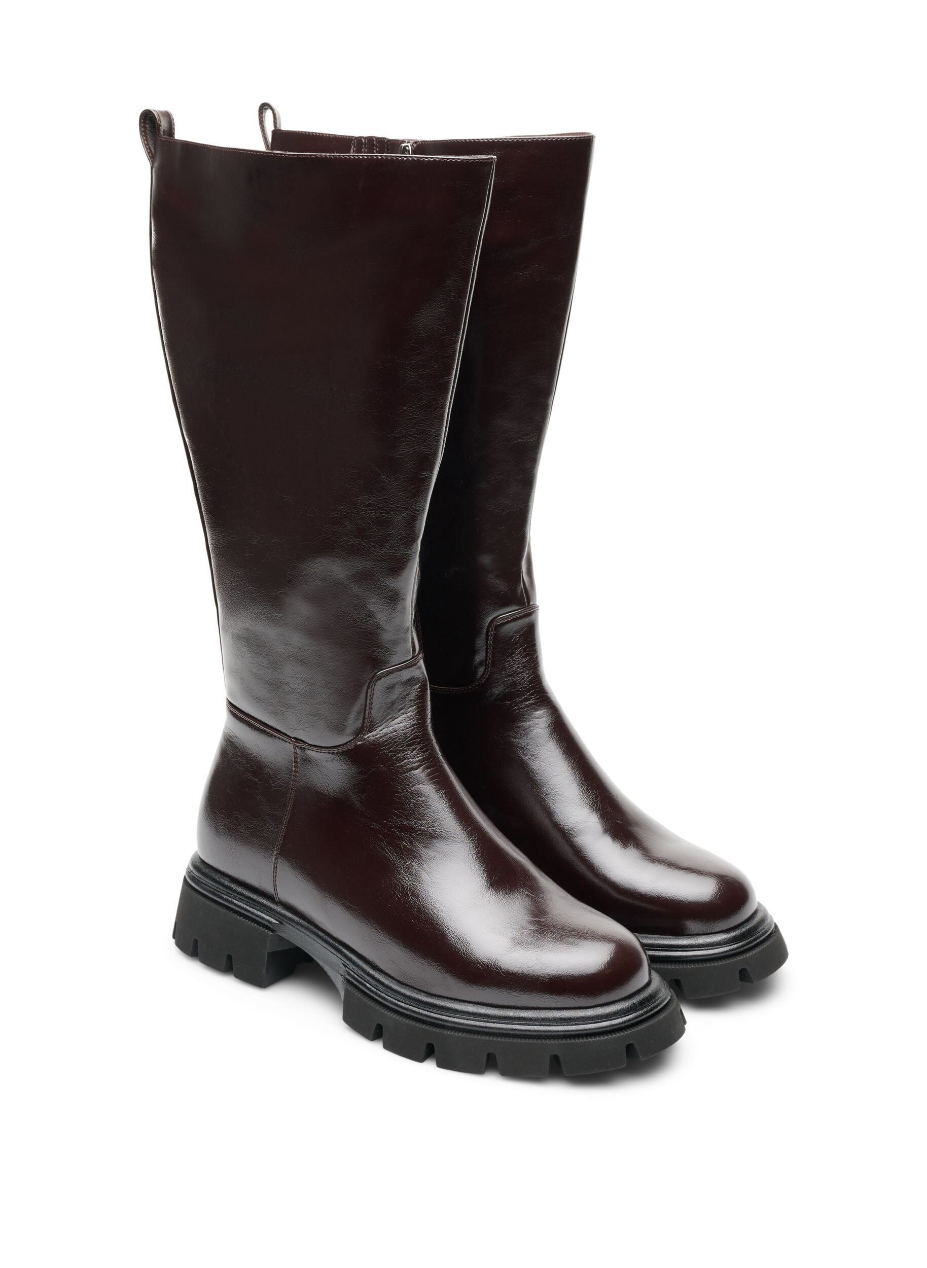 ZizziWysokie buty o lekko spekanej strukturze, Brązowy, Packshot image number 1