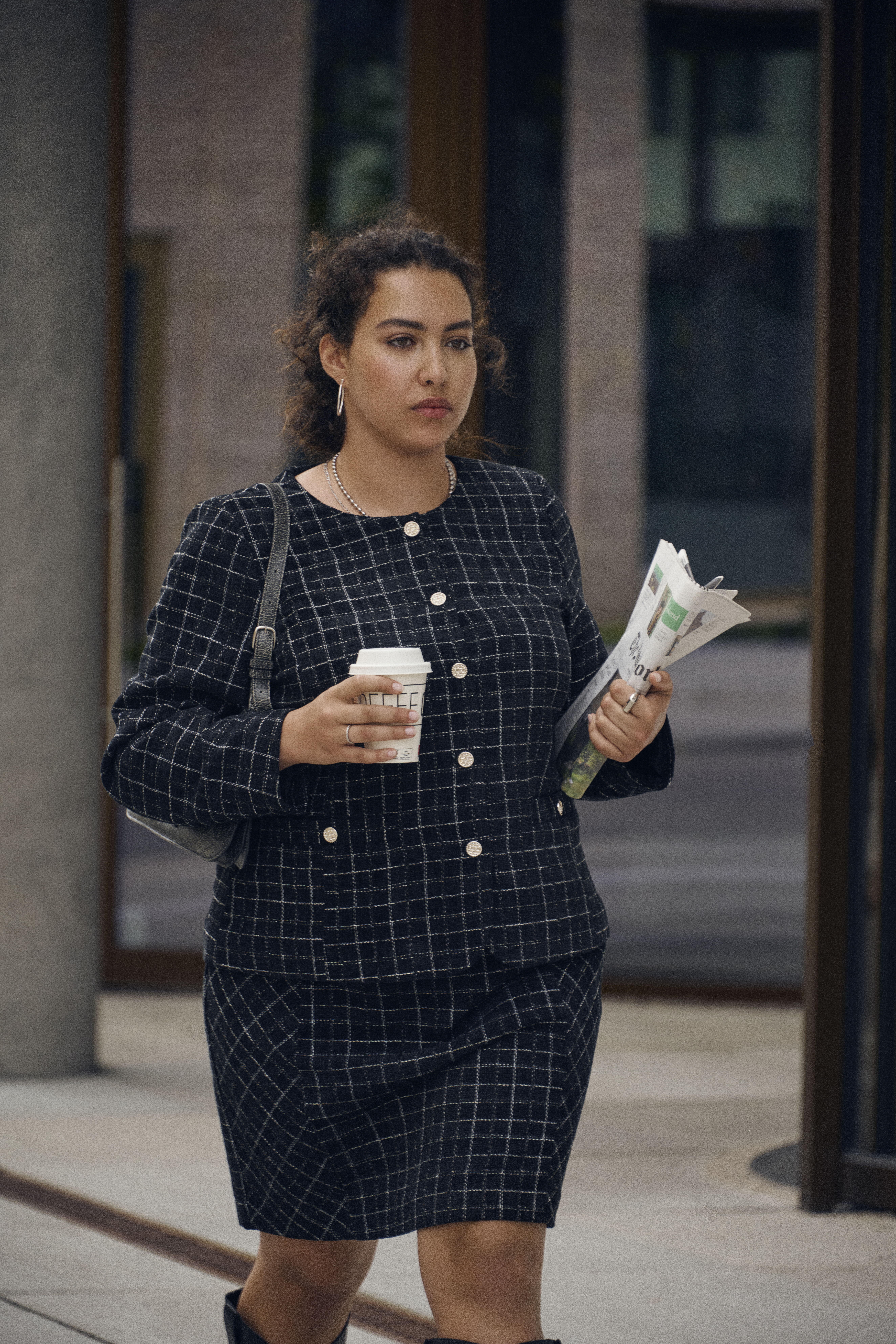 Patterned top with 3/4 sleeves - Niebieskie - R. L - Zizzi