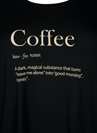 Koszulka do spania z wiskozy z krótkim rekawem, Black Coffee, Packshot image number 2