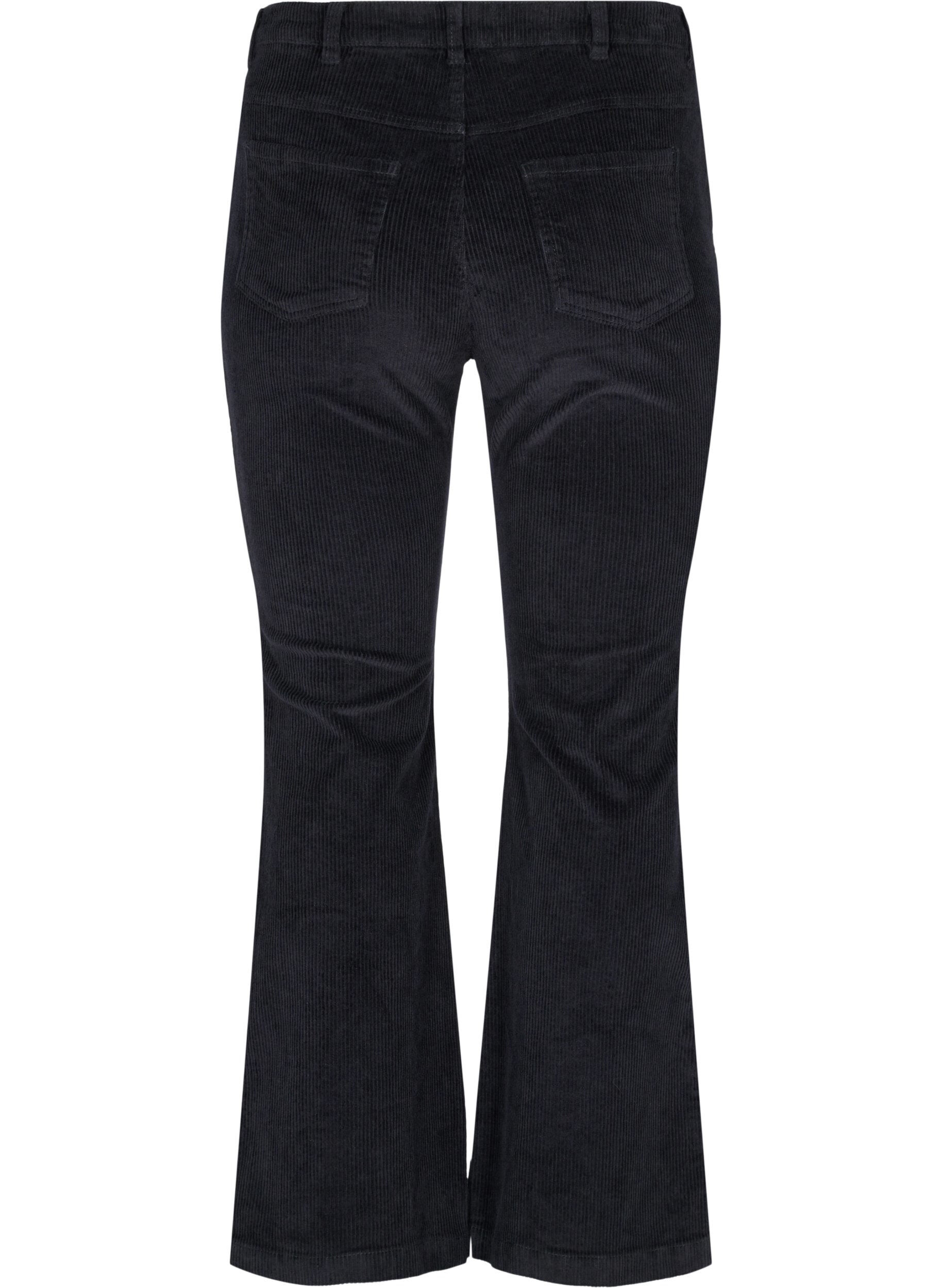 Zizzi Velvet trousers with bootcut, Black, Packshot image number 1