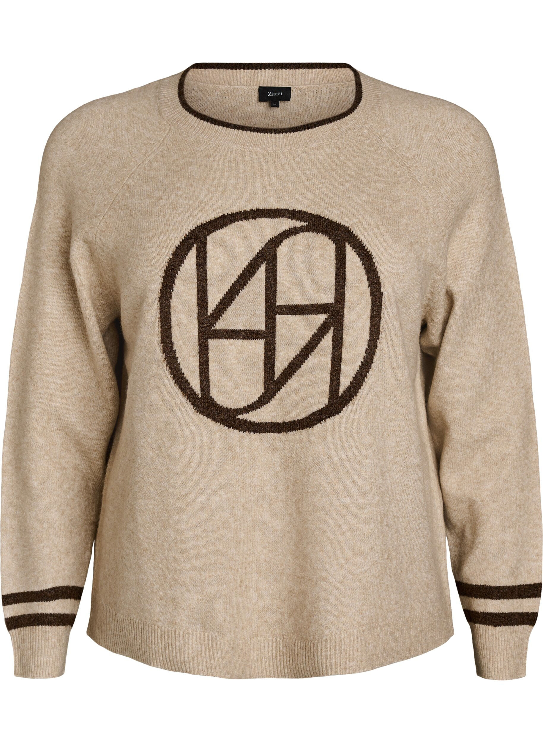 Sweter z logo i kontrastowymi paskami