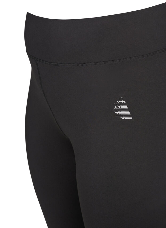 Przyciete proste legginsy sportowe, Czarne, Packshot