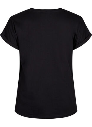 T-shirt z organicznej bawelny ze zlotym nadrukiem, Black W. Free, Packshot image number 1