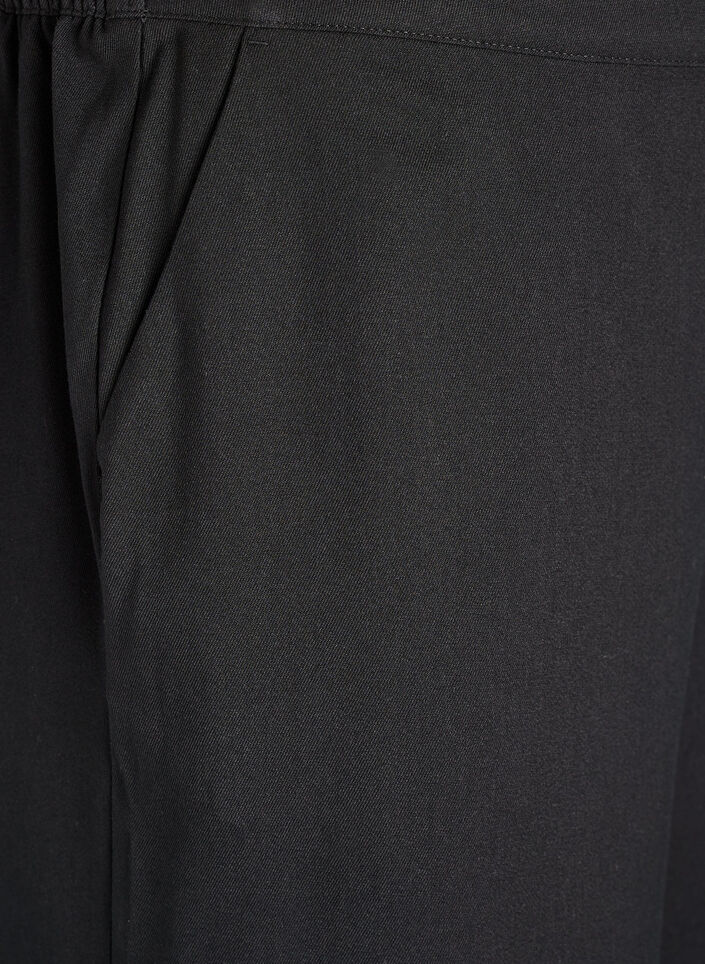 Spodnie o szerokich nogawkach i wysokim stanie, Czarne, Packshot image number 2