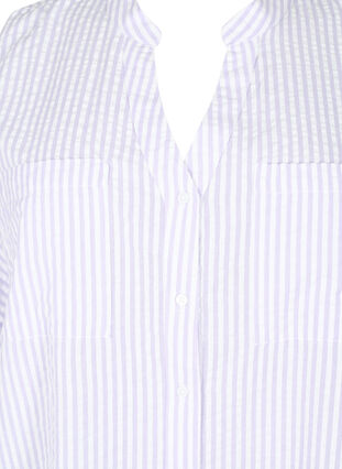 Koszula w paski z kieszeniami na piersi, White/LavenderStripe, Packshot image number 3