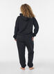 Bluza z kapturem i nadrukiem, Czarne, Model image number 2