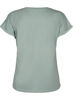 T-shirt z organicznej bawelny ze zlotym nadrukiem, Ch.Green Gold Flower, Packshot image number 1