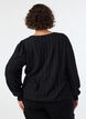 Bluzka z fakturowanego jerseyu o fasonie balonowym, Czarne, Model image number 2