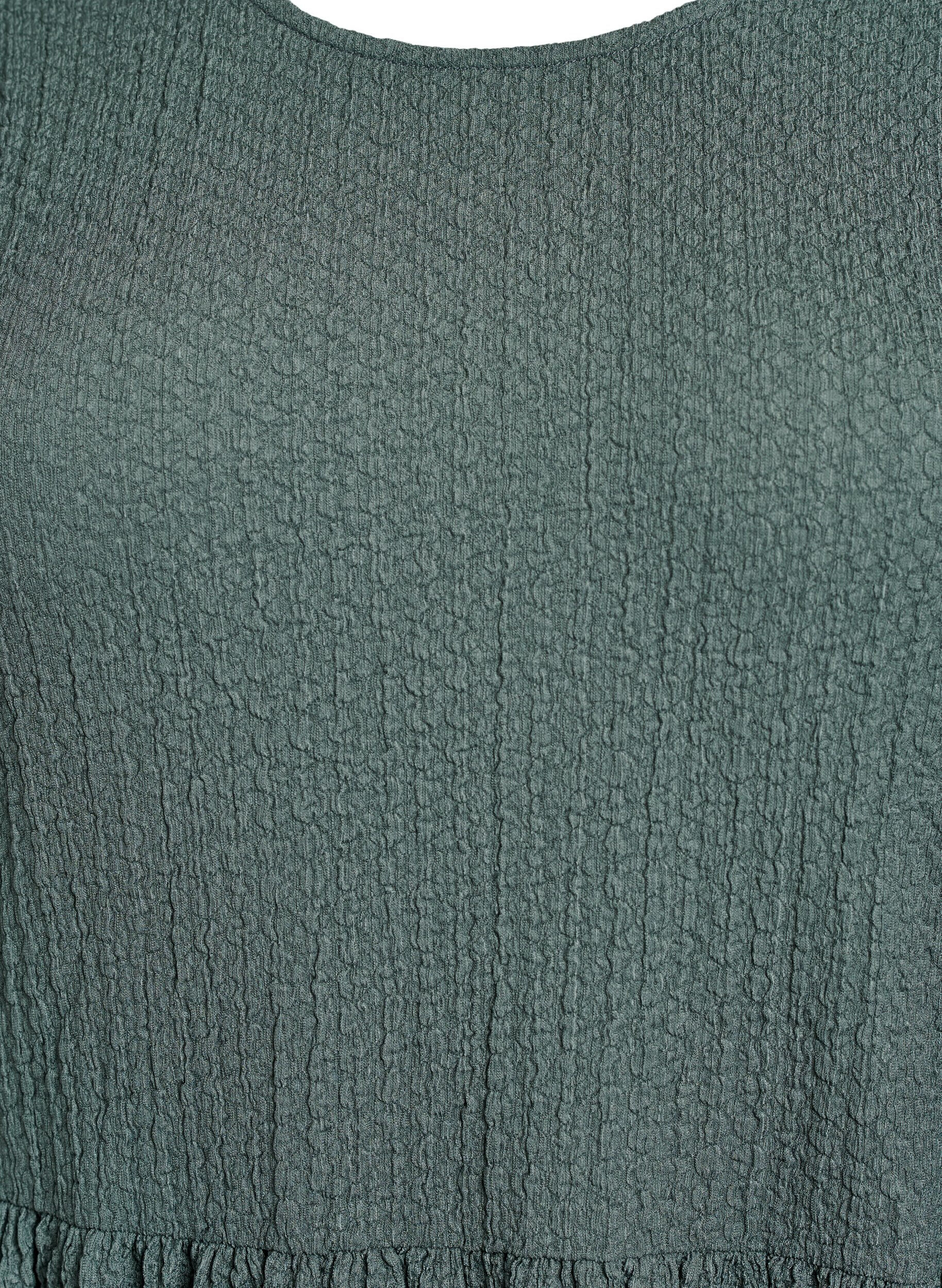 Zizzi Kr&oacute;tka sukienka z faktura i rekawami 3/4, Zielony, Packshot image number 2