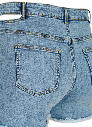  Szorty jeansowe z wycieciami, Light blue denim, Packshot image number 3