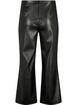 Spodnie z imitacji skóry z szeroka nogawka, Black, Packshot image number 1