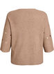 Sweter w serduszka z rekawami 3/4, Brązowy, Packshot image number 1