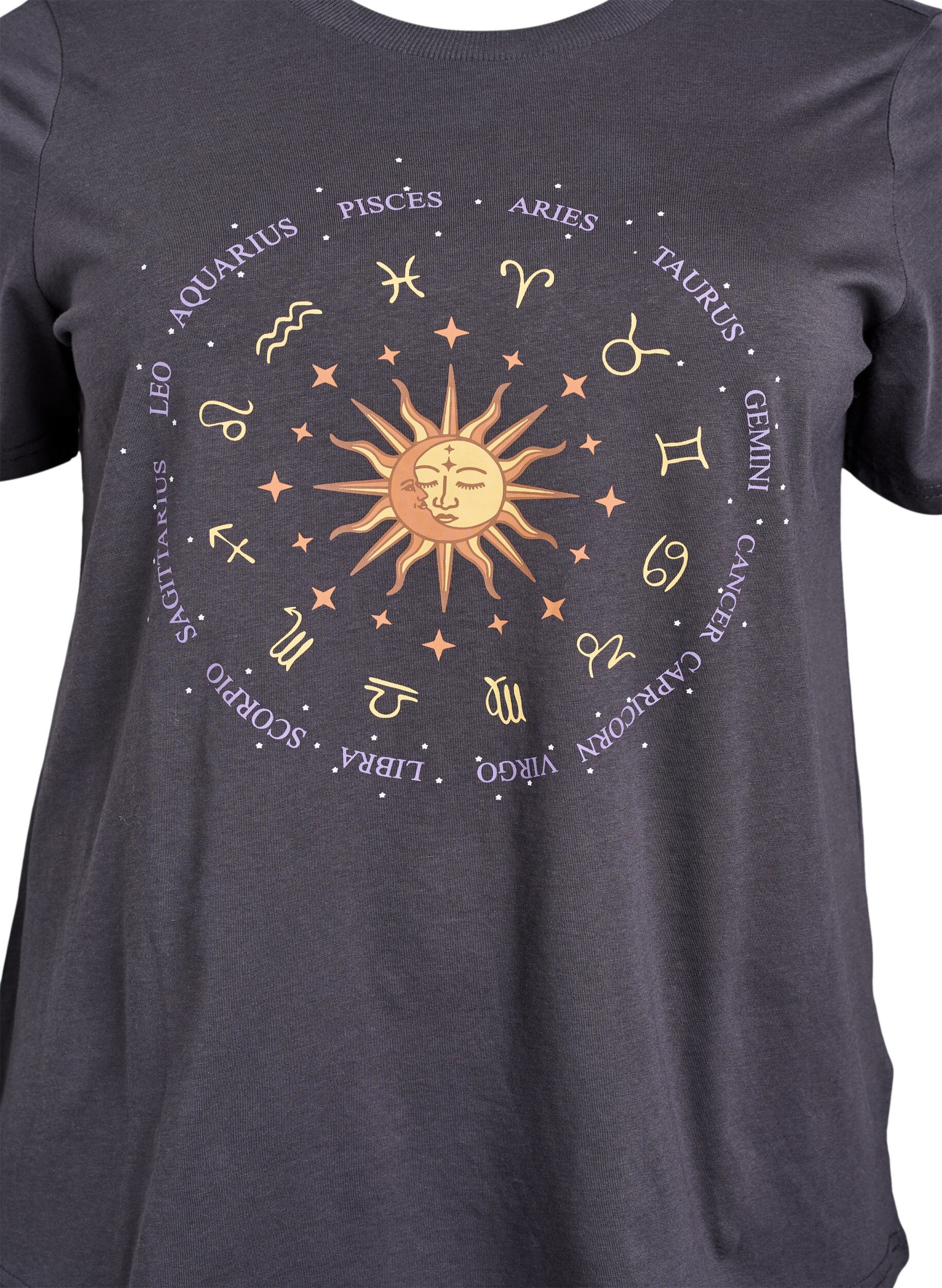 Zizzi Koszulka bawelniana z nadrukiem z przodu, Ciemnoszary, Packshot image number 2