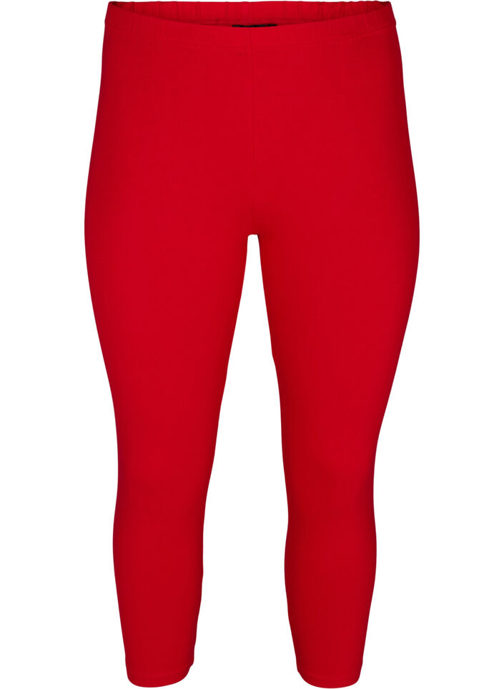 Legginsy Basic o dlugosci 3/4, Tango Red, Packshot image number 0
