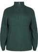 Dzianinowy golf z&nbsp;zamkiem, Zielony, Packshot image number 0
